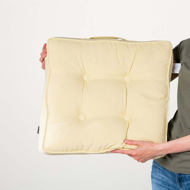 Sitzkissen Green Living in Gelb, B/T/H: 45 x 45 x 45 cm - Bild 1