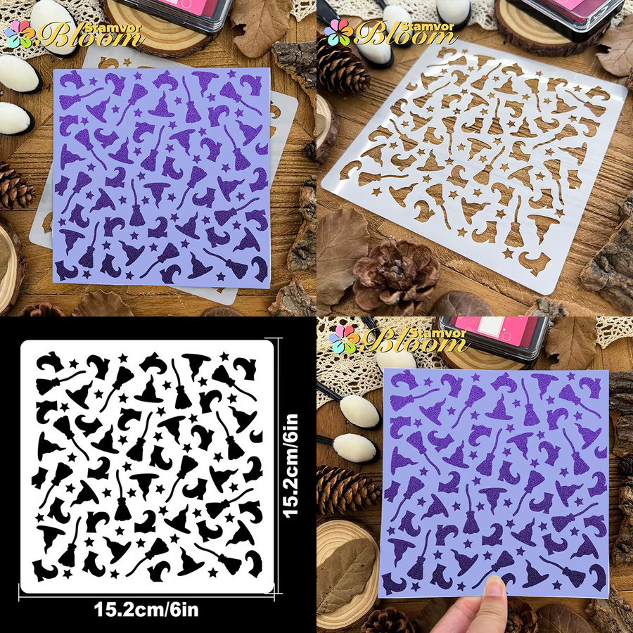 Vielseitige Schablonen aus Papier und Kunststoff für Halloween, Ostern, Weihnachten und Feiertage zum Sprühen und für Graffiti - Bild 2