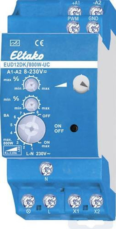 Eltako Hutschienen Dimmer EUD12DK/800W-UC mit Drehregler für 230V - Bild 2