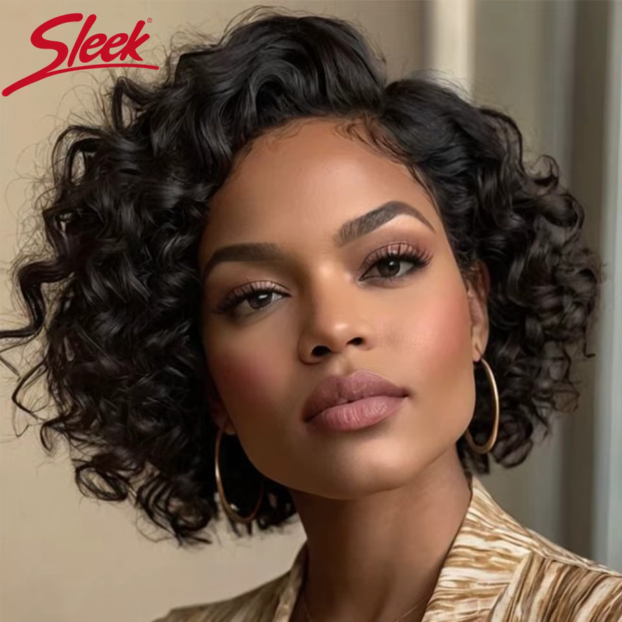 Echthaarperücke Körperwellen Pixie-Schnitt mit Babyhaar, Damen, Sleek - Bild 2