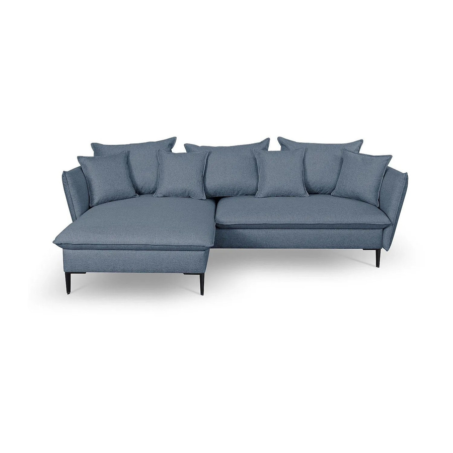 Pascal Morabito Schlafsofa Lazare in Blau mit L-Form und Stoffbezug - Bild 2
