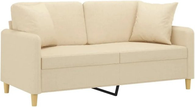 vidaXL 2-Sitzer-Sofa in Beige mit Zierkissen und Stoffbezug - Bild 1