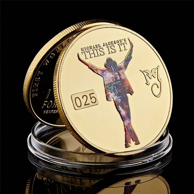 SMJY Michael Jackson The King of Pop vergoldete Gedenkmünze aus Metall in Gold - Bild 1