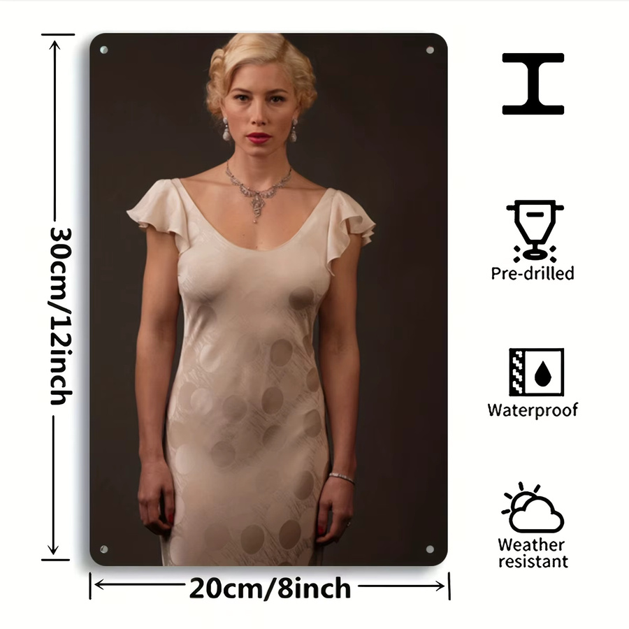 CIFBUY 2D-Flachmetall-Wandkunst Jessica Biel Filmplakat in Multicolour, B: 30 cm, H: 20 cm - Bild 5