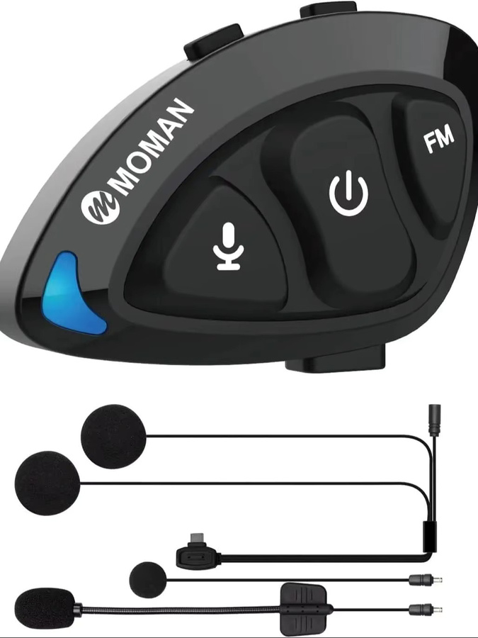 Moman Motorradhelm-Headset RS-S mit HiFi-Lautsprechern, Geräuschunterdrückung, FM-Radio und AI-Sprachsteuerung in Schwarz - Bild 5