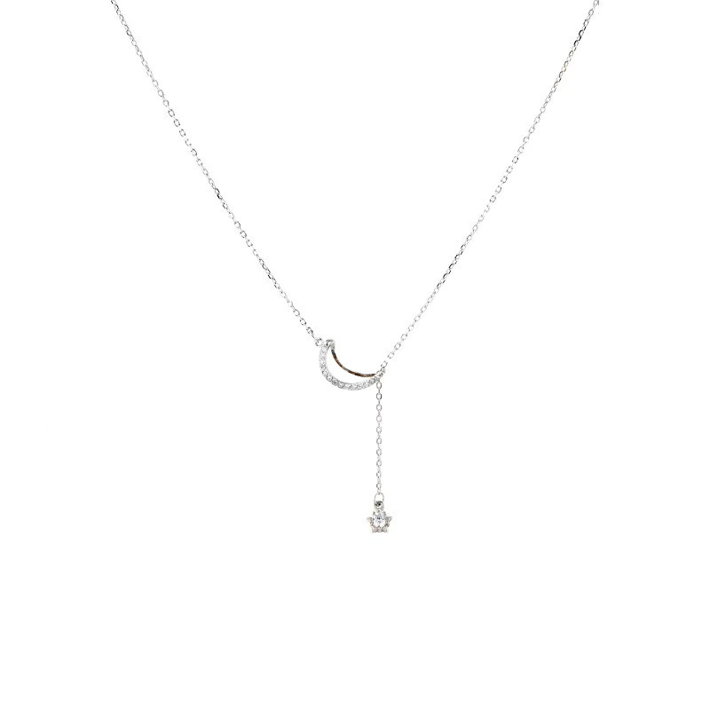 Halskette GaGa-Duck, 925 Silber, Stern Mond, Damen, Zirkonia - Bild 4