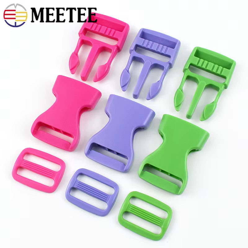 Meetee Kunststoff-Schnellverschlüsse und Zubehör-Sets für Taschenriemen mit Verstellringen, Tri-Glide-Schiebern und Hakenzubehör in 15mm, 20mm oder 25mm - Bild 2