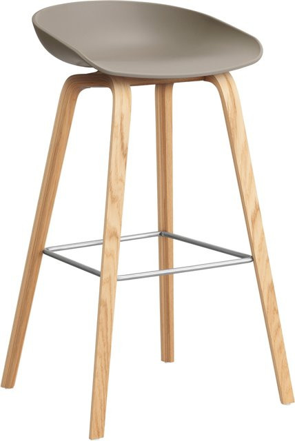 HAY About A Stool AAS 32 Hocker in Beige mit Eichenholz oder Walnussholz und Polypropylen - Bild 1