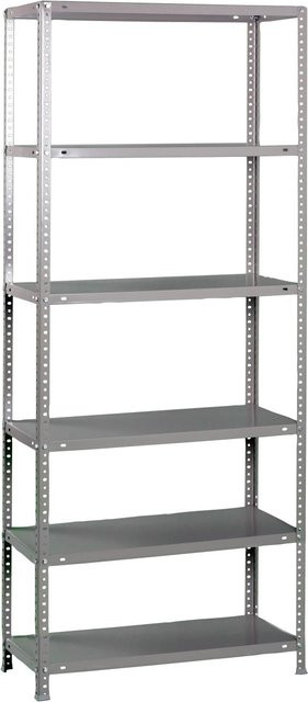 PROREGAL Schraubregal Panda Tall in Grau mit 6 verstellbaren Fachböden, H x B x T: 200 x 100 x 40 cm, Fachlast 100 kg, verzinktes Metall - Bild 1