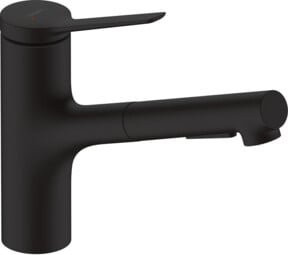 Hansgrohe Zesis M33 Einhebel-Küchenarmatur mit ausziehbarem Brausekopf in Mattschwarz - Bild 1