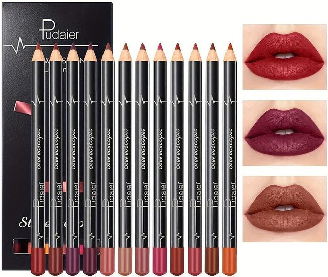 OTRESS Lip Liner Set, Matt, Schwarz, 12 Stück - Bild 1