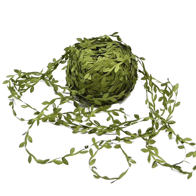 ZQCXLD Künstliche Green Leaf Vine Pflanze aus Seidenblättern und Rattan, 10 m Rolle, Grün, für Hochzeit, Party und DIY-Dekoration - Bild 2
