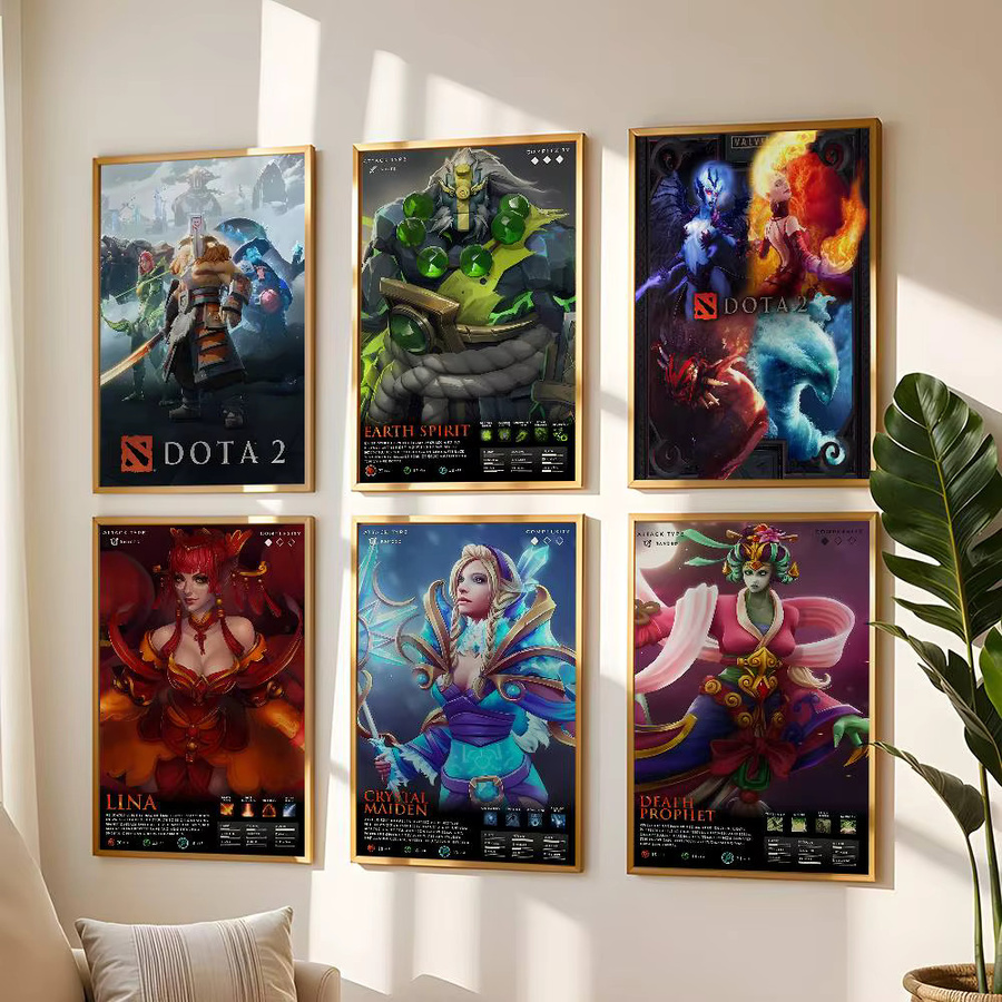 DOTA 2 Wandkunst-Aufkleber, wasserfestes Poster in Mehrfarben, rechteckiger Wandaufkleber für Wohnzimmer oder Bar - Bild 2