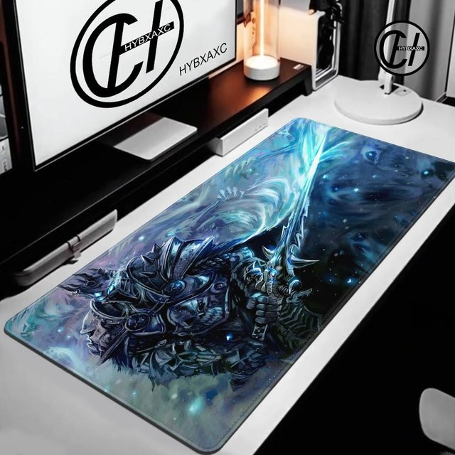 HYBXAXC World of Warcraft Lich King Gaming Mauspad XXL, Schwarz - Bild 1