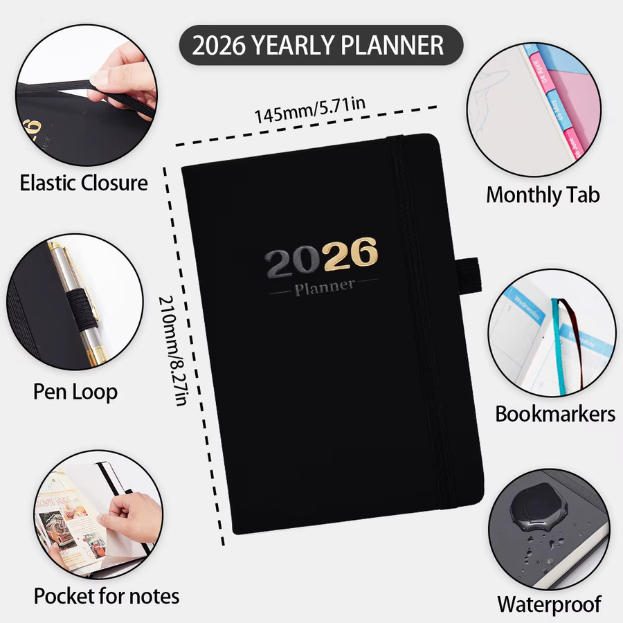 Dot Ding All-in-One Planer 2026 in A5 mit Hardcover und Monatsregisterkarten, Farbe: Grün, Daily Planer mit säurefreiem Papier - Bild 2