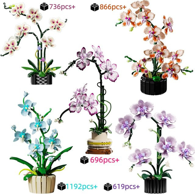 HUATEC MOC Kreatives Orchideen-Set, Bausteine, ab 12 Jahren - Bild 1