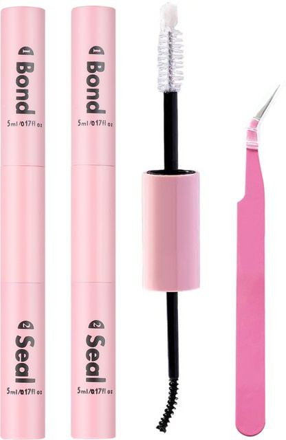 YADORNOS Wimpernkleber und Versiegelung, 10 ml, Wimpernkleberentferner, 5 ml, Pinzetten-Set - Bild 1