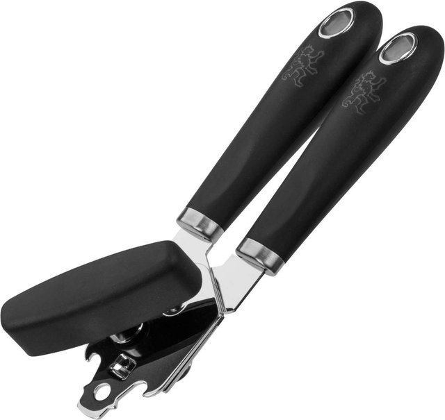 Stanley Rogers Dosenöffner Pride in Schwarz und Silber mit ergonomischem Griff und Safety Edge, Höhe: 20 cm - Bild 1