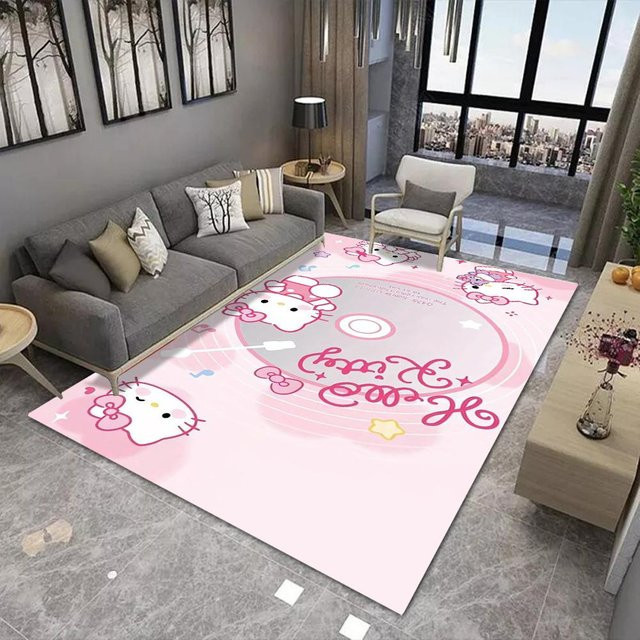 Miniso Sanrio Hello Kitty Teppich in Rosa für Wohnzimmer und Schlafzimmer B/T: 80 x 120 cm - Bild 1