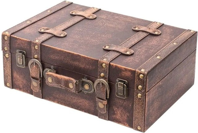 HMF Vintage Holzkiste Koffer Truhe in Dunkelbraun B/T/H: 38 x 26 x 13 cm - Bild 1