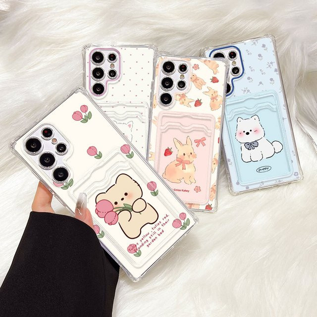 Stoßfeste Handyhülle Cut Animal mit Kartenhalter für Samsung Galaxy S25 Ultra, S24, S23 FE, S22 Plus, A05, A05s in Transparent - Bild 1