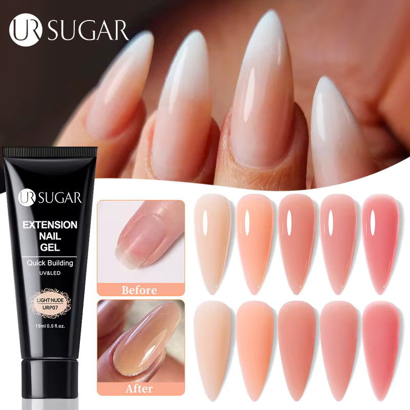 UR SUGAR Quick Nail Extension Gel, Nude Pink Milky White, 15 ml - Bild 3