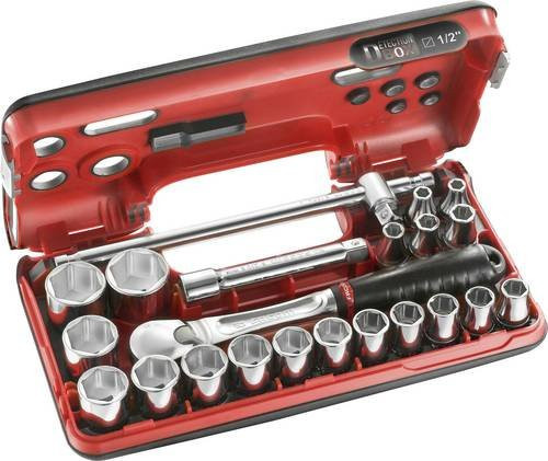 Facom Steckschlüsselsatz 1/2 Zoll, 22-teilig, rot - Bild 1