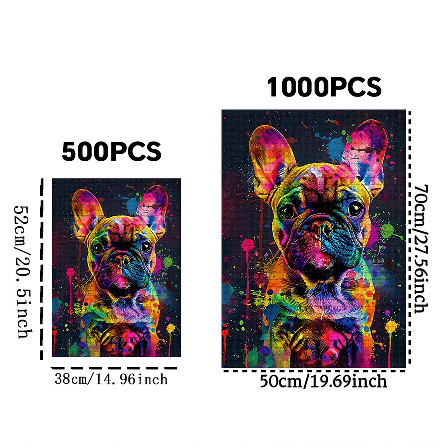 AZNM Französische Bulldogge Puzzle, bunt - Bild 4