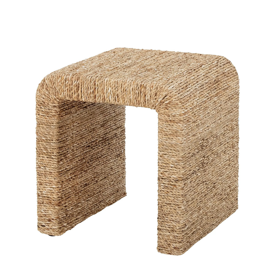 Bloomingville Hocker Kien aus Wasserhyazinthe in Beige und Braun, B/T/H: 43 x 45 x 45 cm - Bild 1