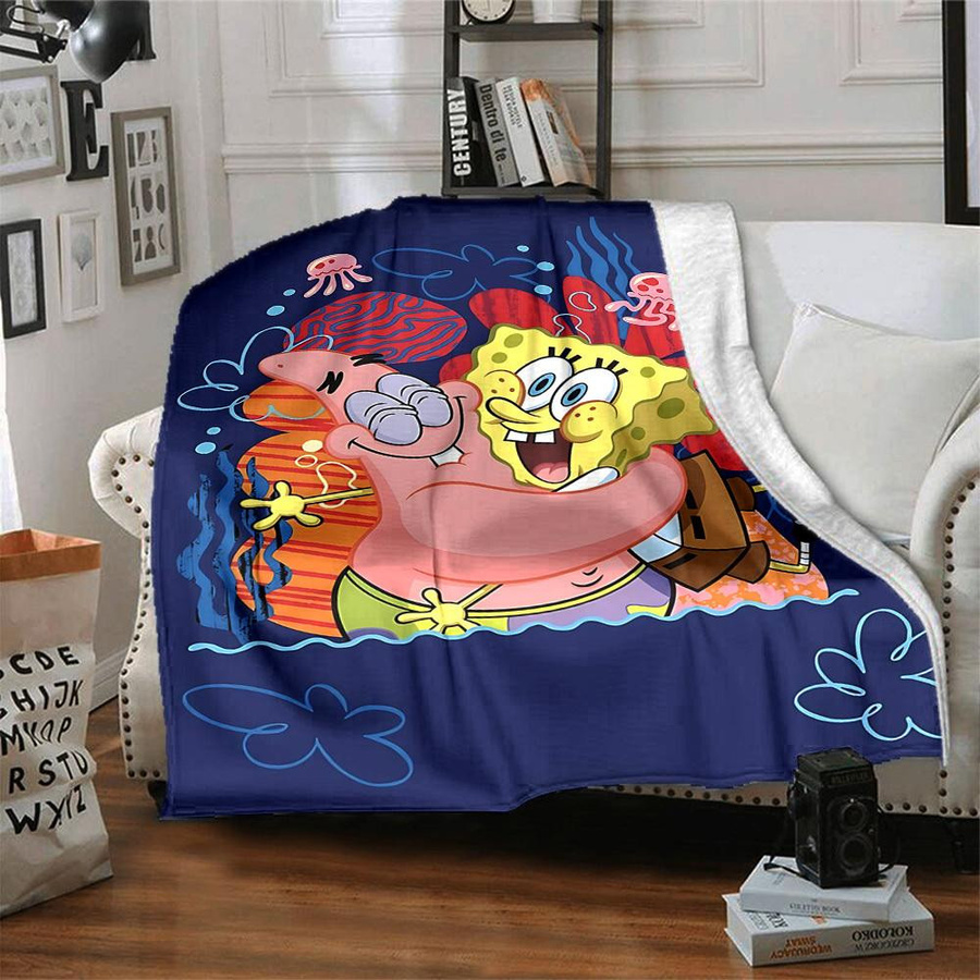 Yun2 Home SpongeBob Schwammkopf Flanell-Decke in Multicolour, B/B: 130 x 150 cm - Bild 3