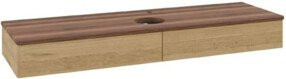 V&B Waschtischunterschrank Antao ohne Frontstruktur in Weiß und Eiche Honig, B: 160 cm, T: 50 cm - Bild 1