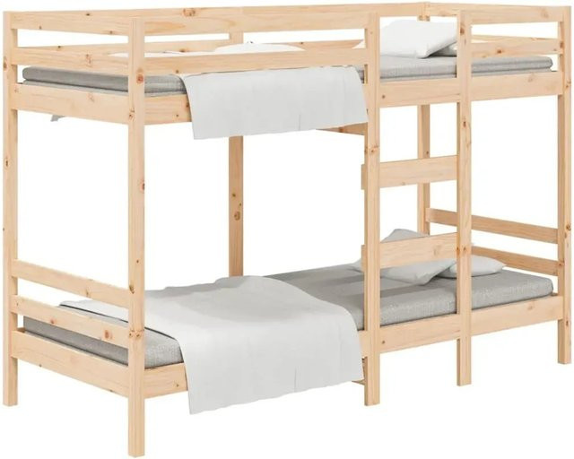 vidaXL Etagenbett aus Massivholz Kiefer in Braun, B/T/H: 90 x 200 x 141,5 cm - Bild 1