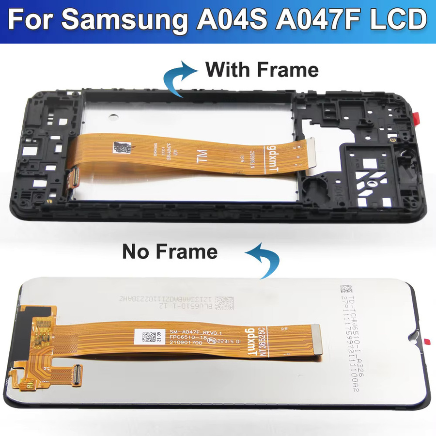 Samsung A04s LCD-Bildschirm-Ersatz mit Rahmen und Touchscreen-Digitizer-Baugruppe in Schwarz, kompatibel mit den Modellen A047F und A047M - Bild 2