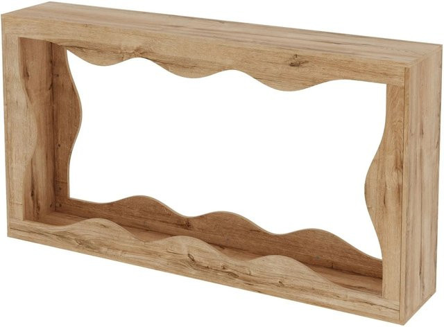 okwish Konsolentisch mit Wellenrand in Holzoptik, 2-stöckiges Flurregal in Braun, B/T/H: 160,5 x 30 x 86,5 cm - Bild 1