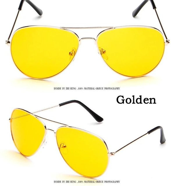 Binchi Outdoor Equipment Pilotensonnenbrille, Aviator, Unisex, Edelstahl, Vollrand, Gelb - Bild 1