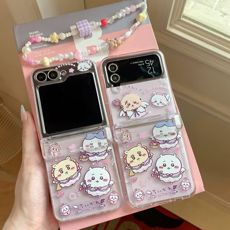 Chiikawa Anime Kartenetui-Handyhülle mit Trageschlaufe für Samsung Galaxy Z Flip 7 6 5 4 3 - Bild 5