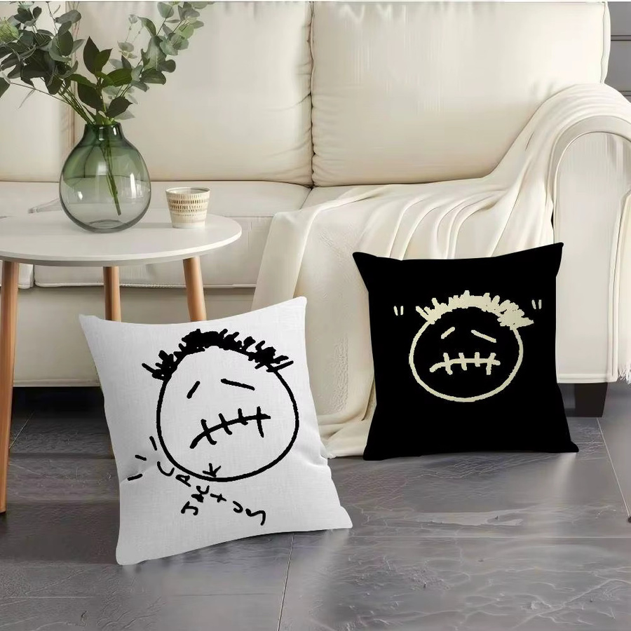 Kayou Kissenbezug Travis Scott Anime Design, quadratisches Dekokissen für Sofa und Heimdekoration, Breite: 30 cm, Höhe: 30 cm - Bild 2