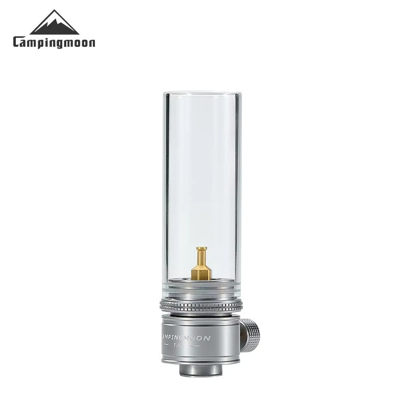 Campingmoon T-1D Mini tragbare Gaslaterne aus Aluminiumlegierung mit Glasabdeckung in Silber - Bild 2