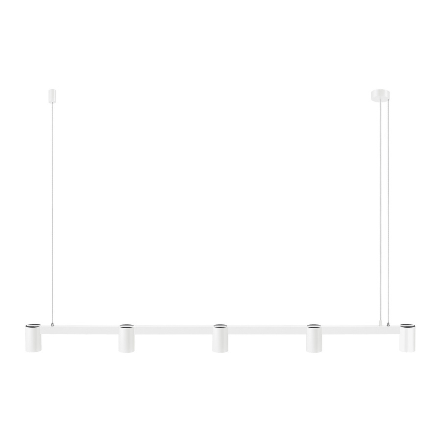 Luxvenum SIGNATURE Pendelleuchte 5-flammig in Mattweiß, dimmbar, 150 cm Länge, LED, Aluminium - Bild 1
