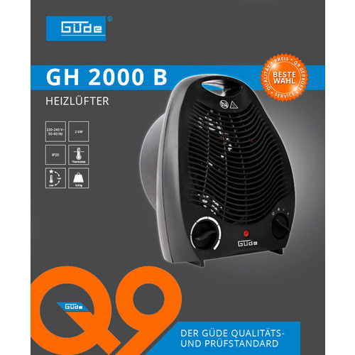 Güde Heizlüfter GH 2000 B, 2 kW, Schwarz-Bunt mit Überhitzungsschutz - Bild 3