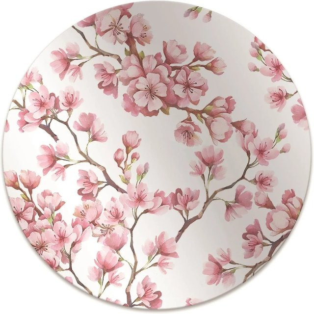 Tulup Bodenschutzmatte Kirschblüte für Bürostühle und Schreibtischstühle, Rot/Pink, B/T: 100 x 100 cm - Bild 1