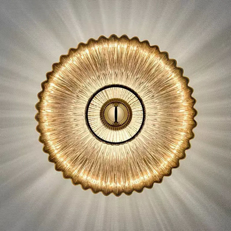 CETANT Nordic Retro Deckenlampe aus Glas in Transparent mit Gold/Messing für Wohnzimmer, Schlafzimmer und Flur - Bild 3