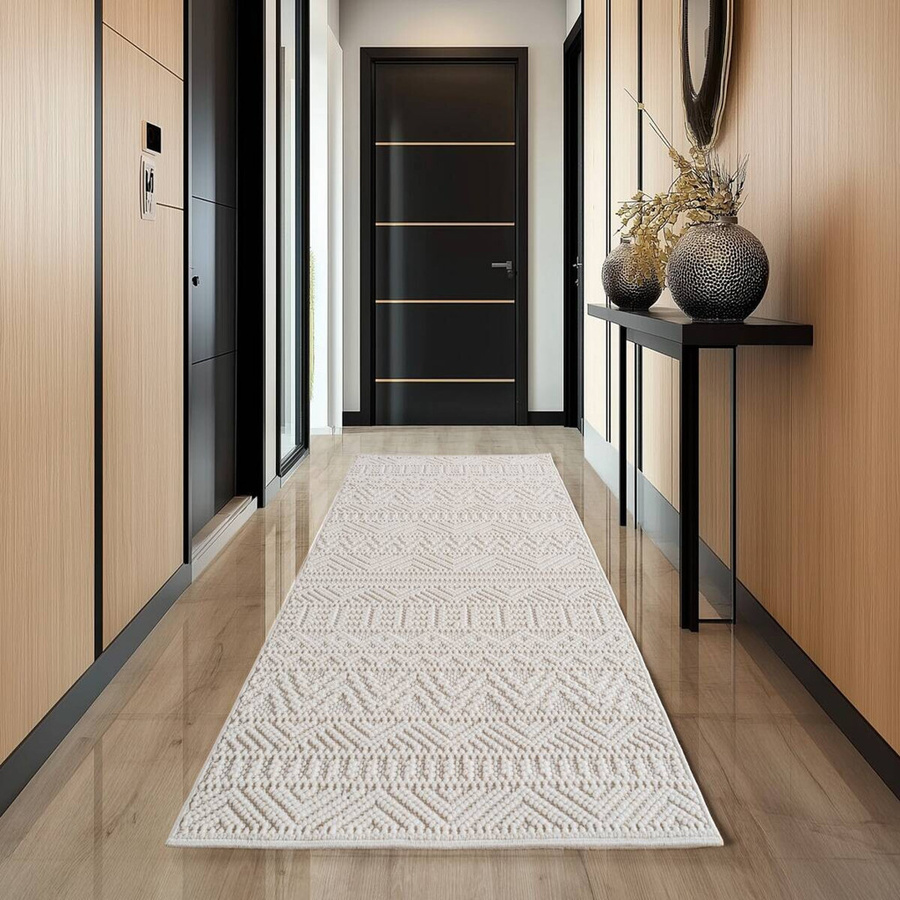 Ayyildiz Flachgewebeteppich Helix Creme mit modernem Design, Breite: 80 cm, Länge: 250 cm - Bild 2