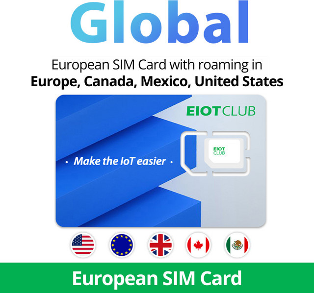 EIOTCLUB Globale Daten-SIM-Karte für Reisen und Unternehmen in Europa, USA, Kanada und Mexiko für Mobiltelefone, WLAN-Router und Hotspots - Bild 1