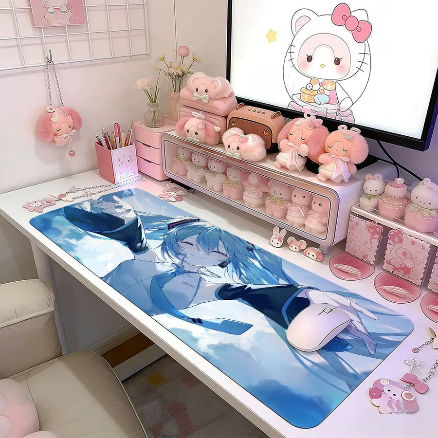 H-Hatsune M-Miku Mauspad Schreibtischunterlage mit Landschaftsdesign in Multicolour - Bild 3