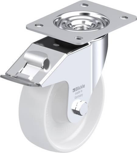 Blickle Lenkrolle LE-PPN 150R-FI mit Feststeller, Rad-Durchmesser: 150 mm, Tragfähigkeit: 300 kg, Farbe: Blau/Weiß/Silber - Bild 1