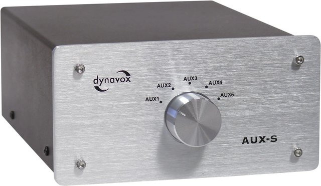 Dynavox AUX-S Cinch-Audio-Switch im Metallgehäuse Silber - Bild 1
