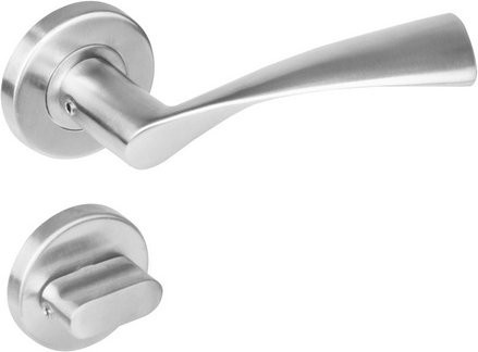 Intersteel Türdrücker Vlinder in Edelstahloptik Silber, Durchmesser: 53 mm, Lochmaß: 8 mm, WC-Ausführung mit 8 mm Stift - Bild 1