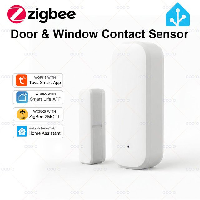 Coolo Intelligenter Zigbee 3.0 Türsensor zur Fenster-Öffnungs- und Schließungserkennung in Weiß mit Tuya Smart Life App-Steuerung und Benachrichtigung kompatibel mit Zigbee2MQTT - Bild 1