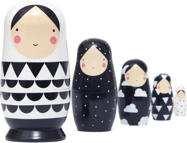 5-teiliges Set handgemachte Matroschka-Puppen aus Holz von Garbword, handbemalt in Mehrfarbig, dekorative Stapelpuppen als Kinderspielzeug und Zimmerdekoration - Bild 1